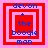 Four identical pixel-art icons arranged in a , each featuring layered red and pink squares with blue text reading 'devon + the boogie man' on a light purple background