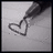 A static image with a purple background, featuring four distinct sections: a grayscale drawing of a pen forming a heart and three red pixelated text phrases.