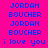 Pixelated text with alternating blue names and phrases on a bright pink background, featuring cyan highlight