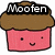 A pink rectangular character with brown muffin-like top, smiling face, and 'Moofer' text on top in the first frame.