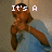 Pixelated image of a person in a blue shirt with text reading "It's A Young Love" across the top.