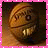 Pixelated image of a brown, round character with wide eyes and sharp teeth on the left; pink border with white dotted line framing text "Just Play!" on right.