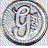 Circular grayscale icon with stylized lettering inside a double border, showing sequential animation frames of the lettering's shape shifting.