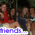 Four pixelated show friends, beach, love heart, and summertime scenes with text overlays