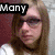 Four- of a person with long hair in various poses and expressions, with overlaid text fragments