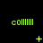 Green pixelated text 'co' followed by vertical bars on black background, with animated symbols changing across frames.