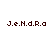 Two identical pixelated text strings 'Je.N.d.R.o' displayed side-by-side on a white background.