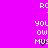 A static image with a bright pink background displaying repeated white text and black symbols in a pattern