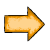A pixelated orange arrow pointing right with a darker brown outline on white background.