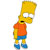 Pixelated cartoon character with tall yellow hair, orange shirt, blue shorts, and blue shoes standing against white background.
