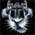 Pixelated silver and gray figure with large rounded arms, a central dark rectangular face, and a bright white lower section against a black background.