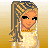 Animated contact sheet of a pixel art baby girl icon with multiple frames showing different poses and text variations on a golden background.