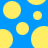 Yellow circular shapes of varying sizes scattered across a solid blue background with no visible motion or text.