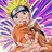 Pixelated static image of a character with light skin, dark hair, and an orange top against a colorful background.