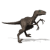 Animated contact sheet of a raptor dinosaur in six sequential running frames with gray transparency background.