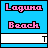 A 4x3 contact sheet of a pixelated animated icon featuring blue backgrounds with pink text "Laguna Beach" and white text fragments forming "The real Orange County" across multiple frames.
