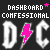 Pixelated animated contact sheet showing two frames of a Dashboard Confessional-themed buddy icon with text and lightning bolt symbols on dark background.