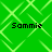 Green background with light green diamond-shaped pattern and four instances of the text 'Sammie' in black pixelated font