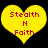 Two yellow heart-shaped icons with red text reading "Stealth H Faith" on a black background, displayed side-by-side.