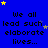 Blue background with repeated text "we all lead such elaborate lives..." in black pixelated font, scattered yellow and blue stars.