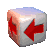 A cube-shaped object with red arrows on multiple faces, displayed in a of twelve views showing different angles and rotations