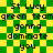 Green and yellow checkered background with repeated text 'St Lucy green team gonna dominate you' in black pixelated font.