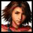 Pixelated image of a person with brown hair and red clothing, next to stylized text on black background.