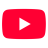 Red rounded rectangle with white play button symbol centered on gray background.