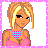 Pixel art contact sheet showing four frames of a cartoon female character in swimwear with text "Baby Gurl" on the bottom-right frame.