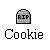 Pixelated icon shows a gray tombstone with 'RIP' text above the word 'Cookie' in black block letters.