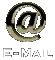 Animated @ symbol in metallic gold and silver tones rotating through multiple angles above repeated "E-MAIL" text.