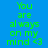 Green text on blue background reads "You are always on my mind <3" in two identical vertical with pixelated appearance