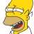 Pixelated yellow-skinned character with large nose, open mouth showing red tongue and dark interior, white eyes with gray pupils, and visible gray hair strands.