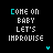A 5x5 contact sheet of animated frames showing a pixelated text animation with cyan and white letters on black background, cycling through different letter highlights in the phrase "COME ON EASY LET'S IMPROUSE".