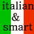 Pixelated buddy icon featuring Italian flag background with text and a cartoon woman in blue top.