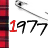 A static image shows a red and black plaid vertical bar on the left, with four identical frames displaying '1977' text where the first two digits are black and the last two are red.