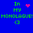 Blue background with green text reading "In MY MONOLOGUE! MONOLOGUE!" and a heart symbol above the first <3, transitioning to a starburst effect over the second <3.