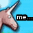 Pixelated four- animation of a unicorn head transitioning to a donkey, with text overlays reading "me...", "you... and... charlie." on blue sky and green grass backgrounds
