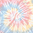 Pixelated tie-dye pattern with radiating pastel colors on left, pink background with purple text reading 'katie schultz', 'loves yall', and 'like woahhh =D' on right.
