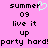 Pixelated text on pink background with a light blue heart symbol replacing the 'e' in 'summer', repeated twice side-by-side.