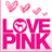 Four distinct buddy icons arranged in a : pink hearts and 'LOVE PINK' text, black-and-white fox logo with 'shannon', 'LITTLE MISS TROUBLE' character, and empty gray space
