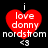 Red heart-shaped icon with white text 'i love donny nordstrom' and '<3', featuring pixelated animation changes