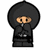 Pixel art character in black hooded cloak with orange face, hands clasped over mouth in first frame, text overlay "I'm a ninja." in second frame, text overlay "It's a scary job." in third frame.