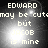 Pixelated text reads 'EDWARD may be cutmay be cute but JACOB is mine' on a dark background with a bright central glow, displayed in a of four identical