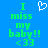 Blue background with green text reading "I miss my baby!! <33" and a white pixelated heart symbol above the text.