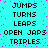Pixelated cyan background with scattered pink dots, displaying repeated black text words in a