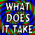 A 2x2 contact sheet of an animated icon showing a swirling red-green-blue background with white pixelated text that reads "WHAT DOES IT TAKE TO GET IN YOUR PANTS?" across three frames, with the fourth frame being empty gray space.