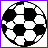 Animated soccer-themed icon with a black-and-white ball and purple text reading "Soccer=love Love yourself" in multiple variations.