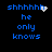 Blue pixelated text on black background with animated white sparkles near 'shhhhhh' in four quadrants.