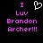 Pixelated text and heart symbol on black background with pink and white elements.